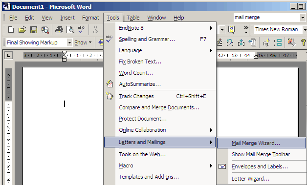 how to mail merge labels from excel to word using wizard